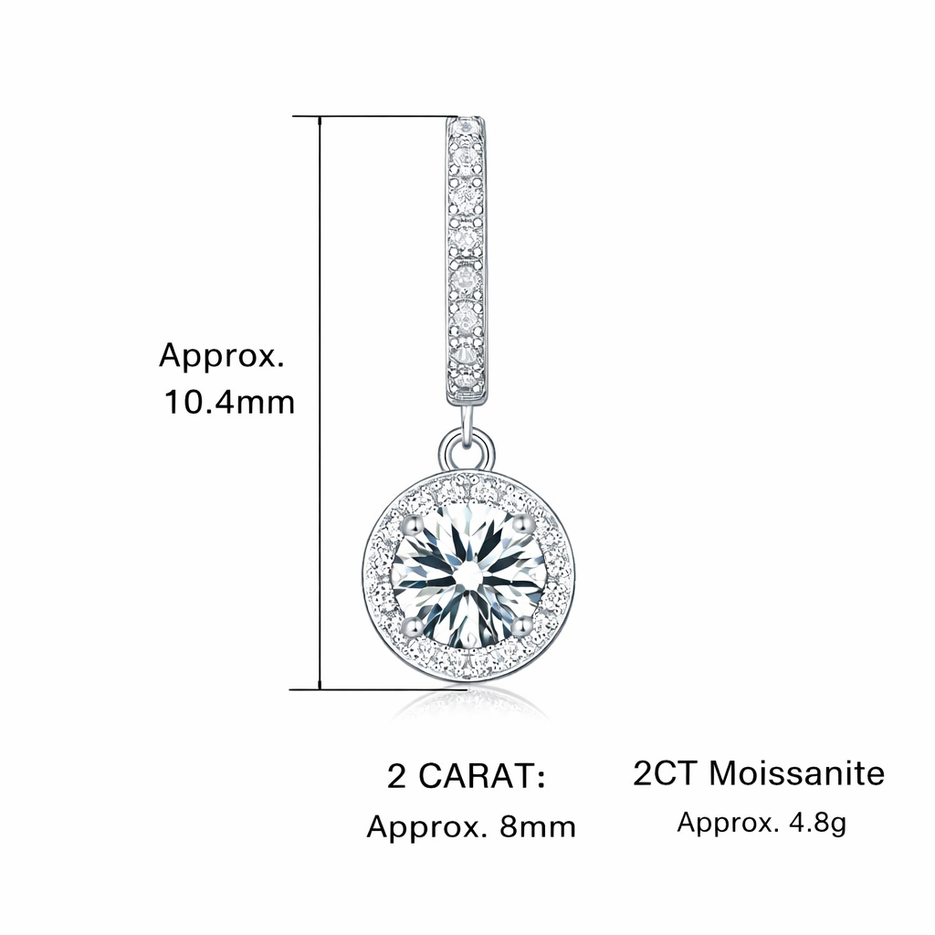 1–3CT Moissanite Hoop Drop Earrings 925 Sterling Silver Brilliant Cut Women Gift