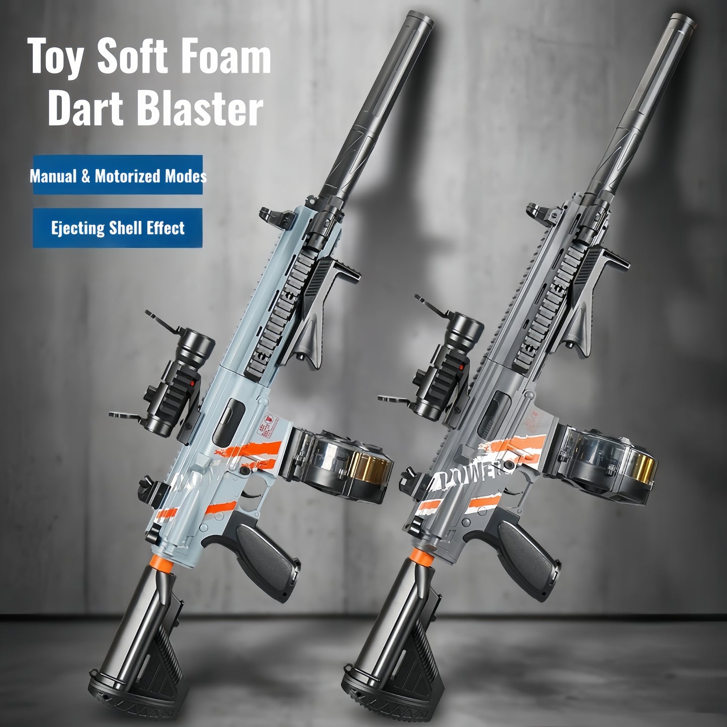 Kid Play Toy EVA Soft Foam Dart Blaster Manual & Electric Gun Shell Eject Effect