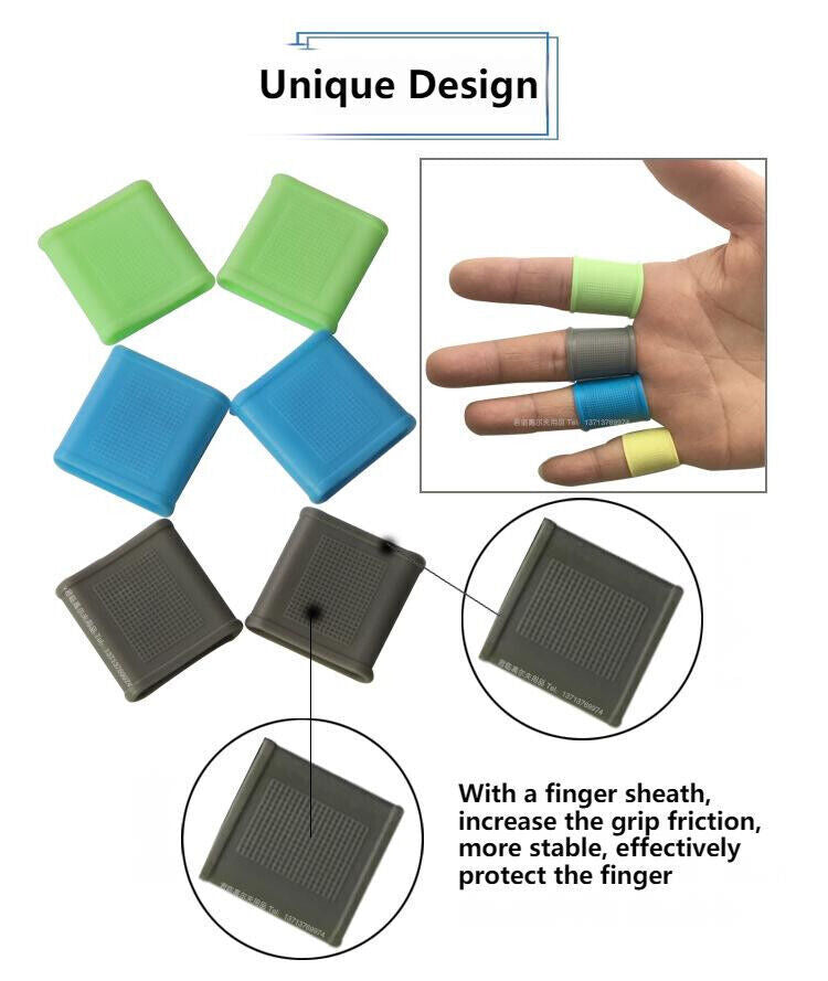 Women Rubber Antifriction Antislip Hand Protector Golf Finger Protective 8pc
