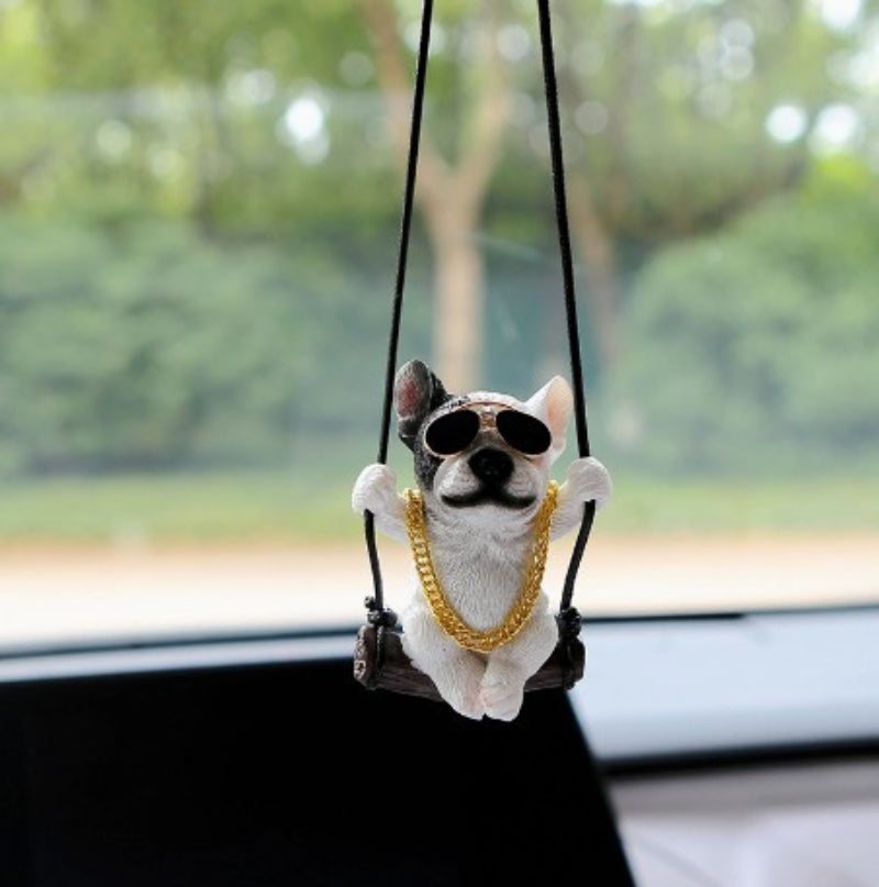 Rearview Mirror Decoration Bulldog Car Pendant Resin Car Interior Accessories