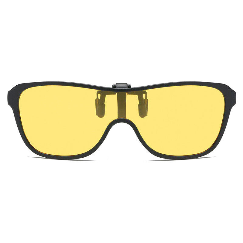 Unisex Fashion Flip Up Large Frame Sunglasses Clip On Polarized Multicolor Lens