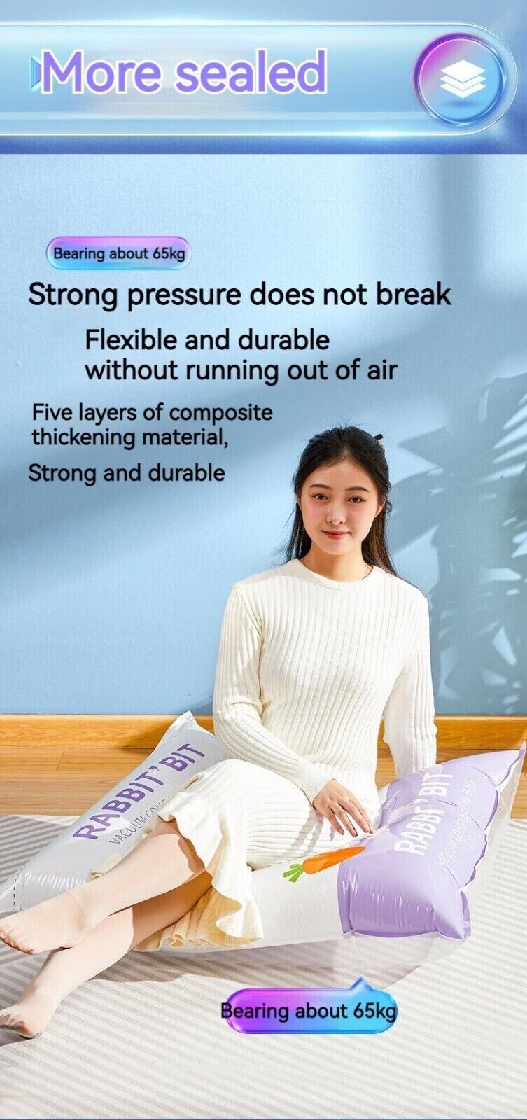 4Pcs Thickened Moisture Proof And Dustproof Quilt Clothe Storage Compression Bag