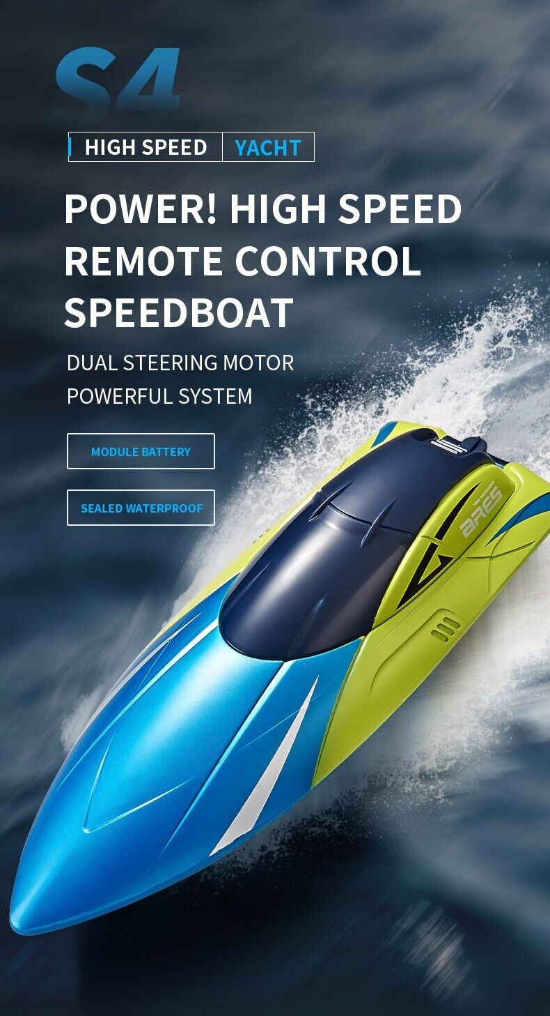 Remote Control Boat S4 Water Speed Boat Charging Waterproof Ship Children Toy