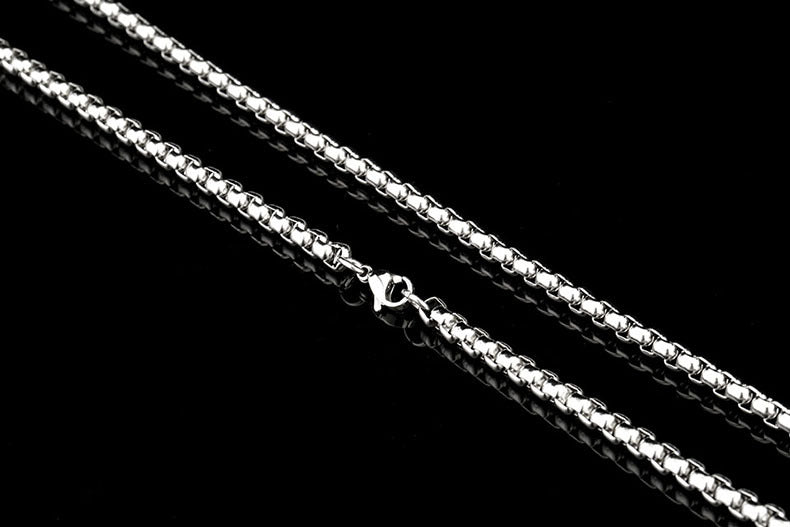Basic Punk Stainless Steel Single Link Square Rolo Chain Necklace for Men Women