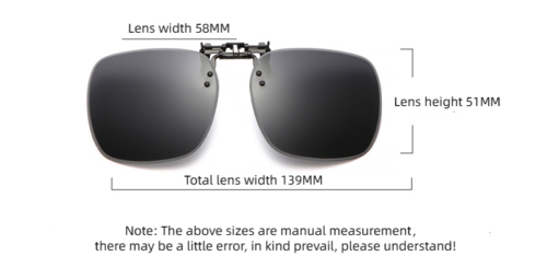 New Unisex Polarized UV400 Protection Box Shape Clip On Flip Up Sunglasses