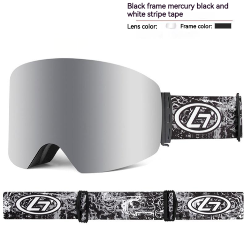 Unisex Anti-fog Sunglass Columnar Double Layer UV Protective Ski Snow Goggles