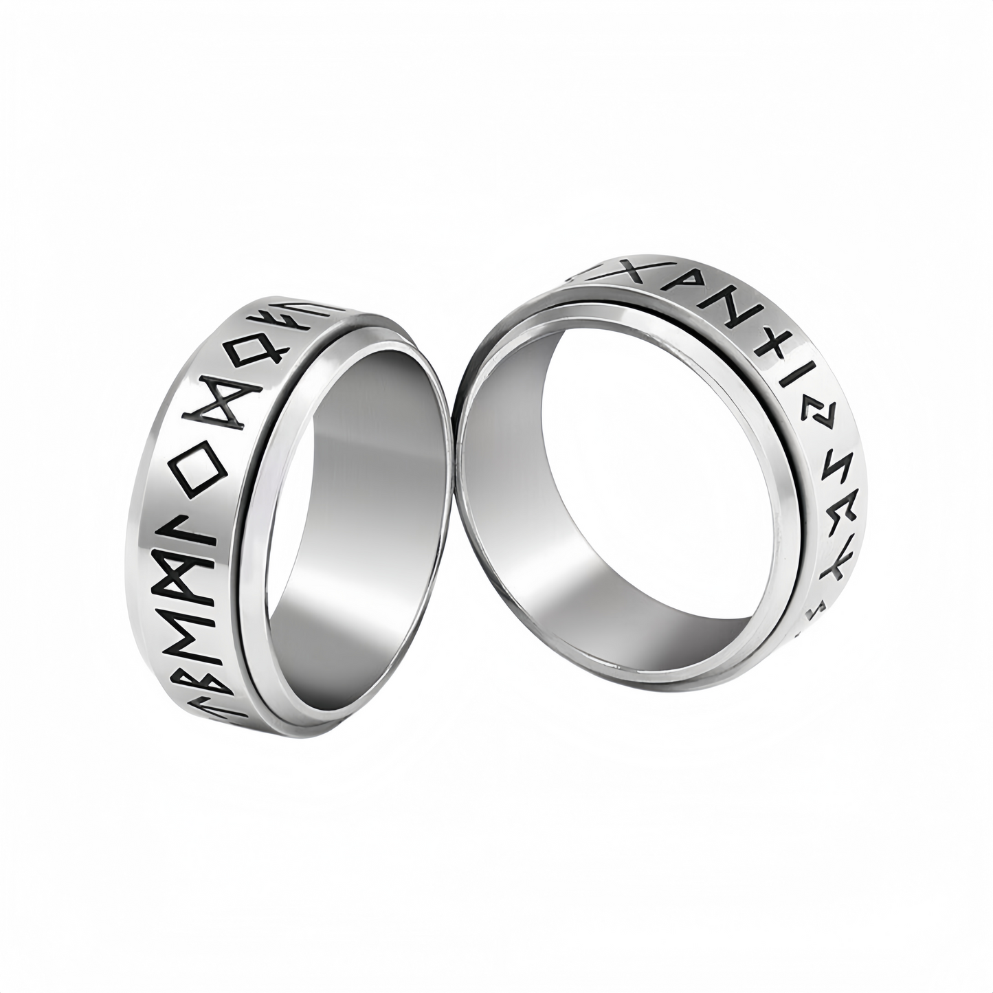 Viking Nordic Rune Spinner Ring Rotating Fidget Anxiety Stress Relief Norse Band # R421