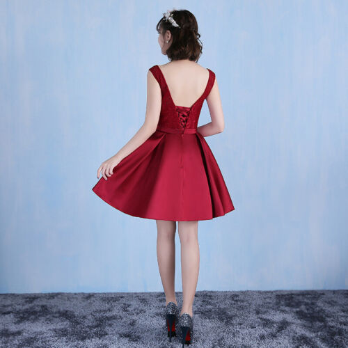 Women Lace Formal Wedding Evening Cocktail Prom Bridesmaid Ball Gown Dress