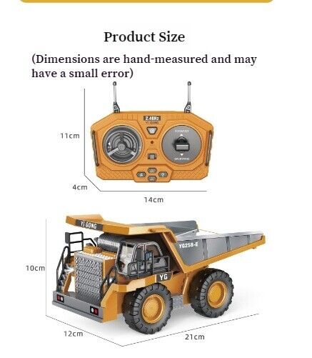 Alloy 9CH Remote Control Tipper Lifting Lowering Boys Engineering Car Toys
