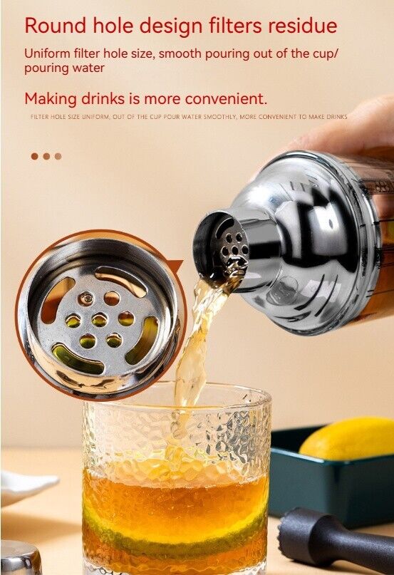 Cocktail Glass Shaker Cup Milk Tea Beer Lemon Hand Mixer Cup Coke Pot 400ML