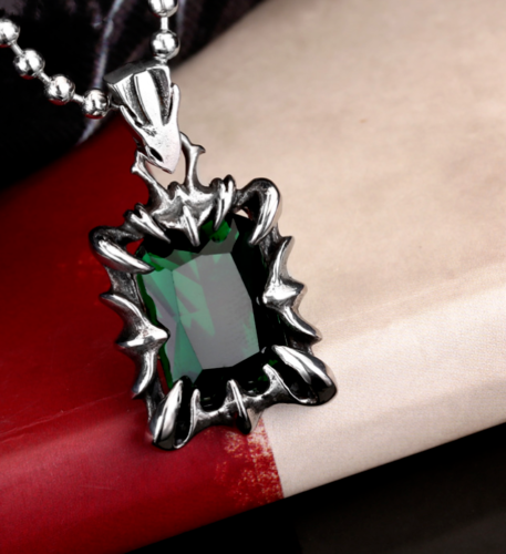 Mix Theme Retro Fox Head Sweater Chain Gemstone Titanium Steel Pendant Cat Head Necklace