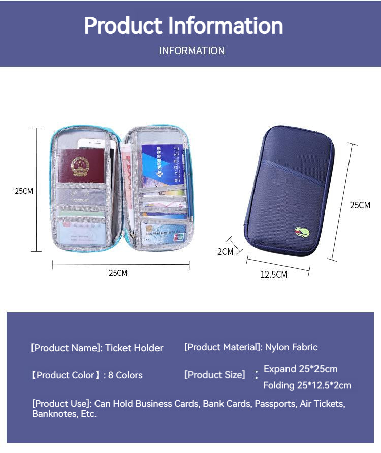 NEW TRAVEL PASSPORT HOLDER WALLET CREDIT CARD ORGANIZER BAG