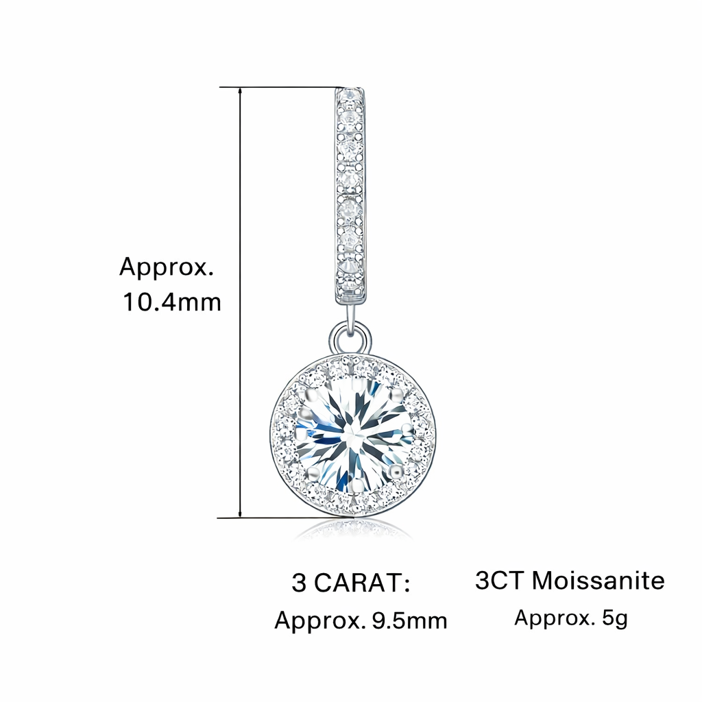 1–3CT Moissanite Hoop Drop Earrings 925 Sterling Silver Brilliant Cut Women Gift