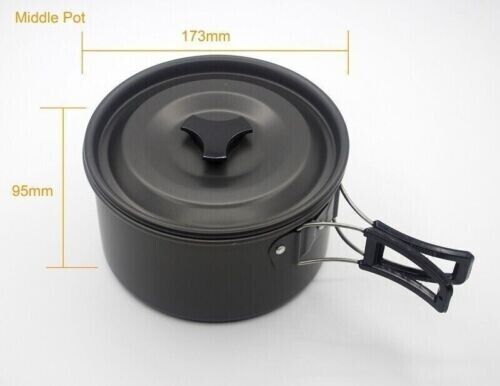 Portable Picnic Camping Cookware 18 Pcs Set 4-5 Person Pots and Pans Picnic Set
