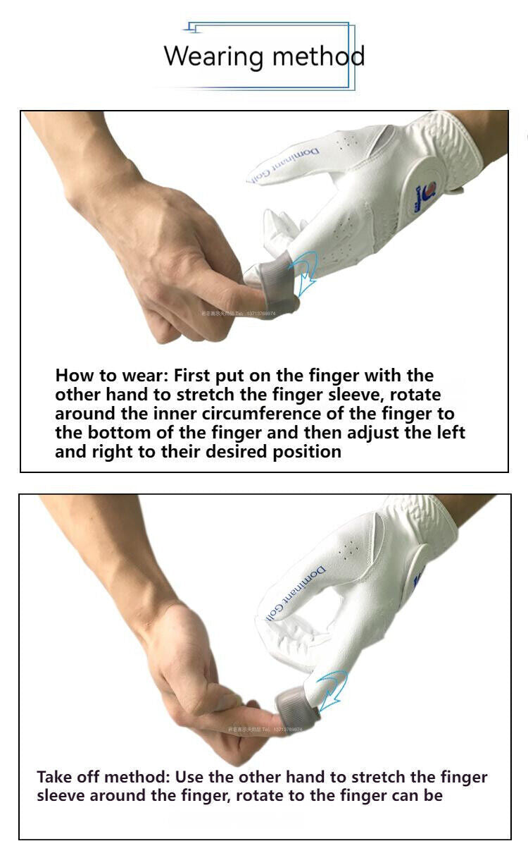 Women Rubber Antifriction Antislip Hand Protector Golf Finger Protective 8pc