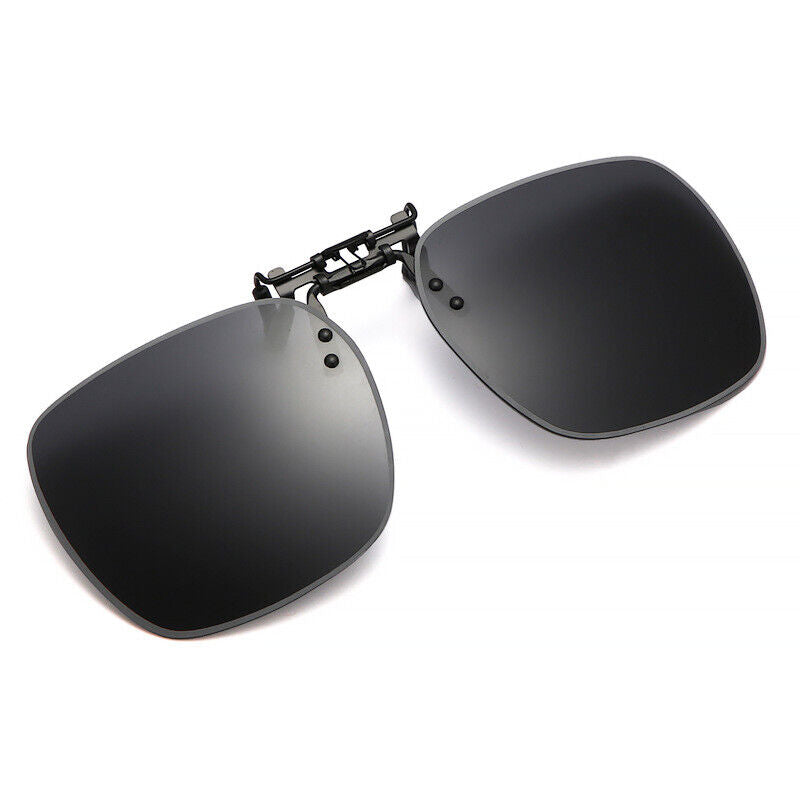 New Unisex Polarized UV400 Protection Box Shape Clip On Flip Up Sunglasses