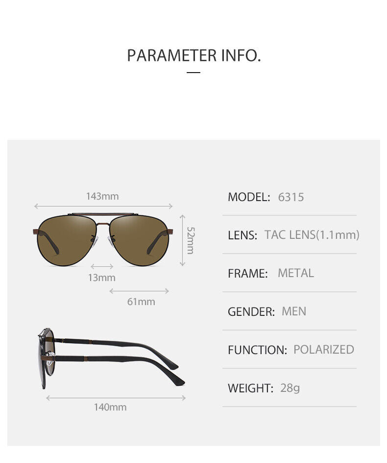 AU Unisex Fashion Anti UV400 Driving Fishing Quality Frame Polarized Sunglasses