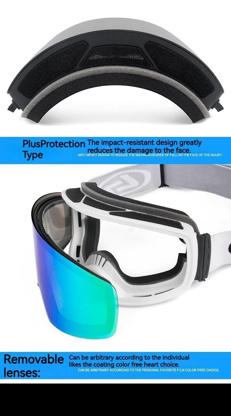 Unisex Anti-fog Sunglass Columnar Double Layer UV Protective Ski Snow Goggles