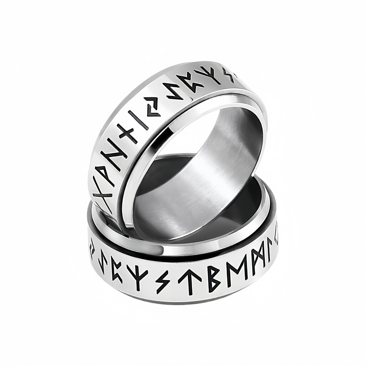 Viking Nordic Rune Spinner Ring Rotating Fidget Anxiety Stress Relief Norse Band # R421