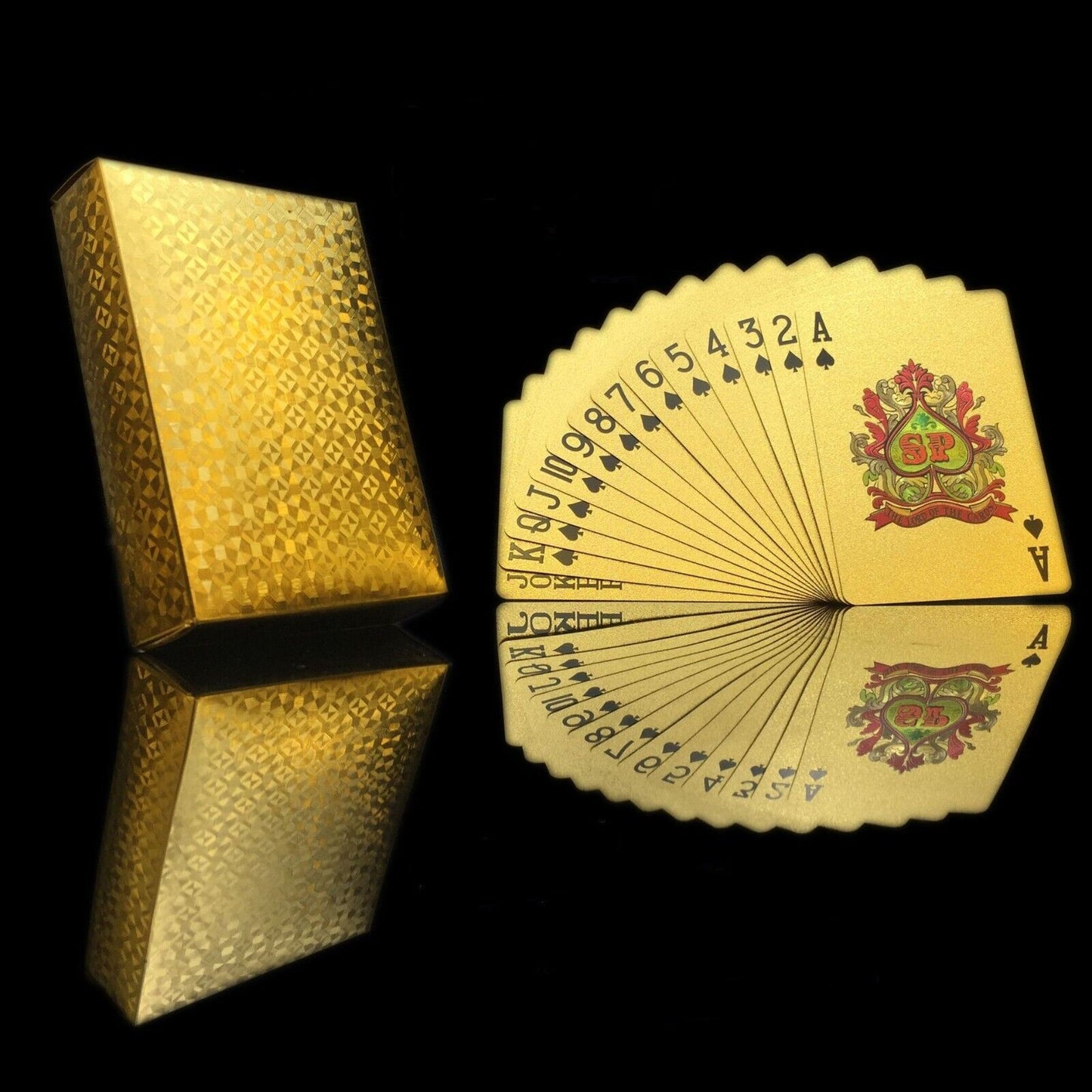 Waterproof PVC Poker Playing Cards Set Games Deck Pokers Gold Plated Magic Tool