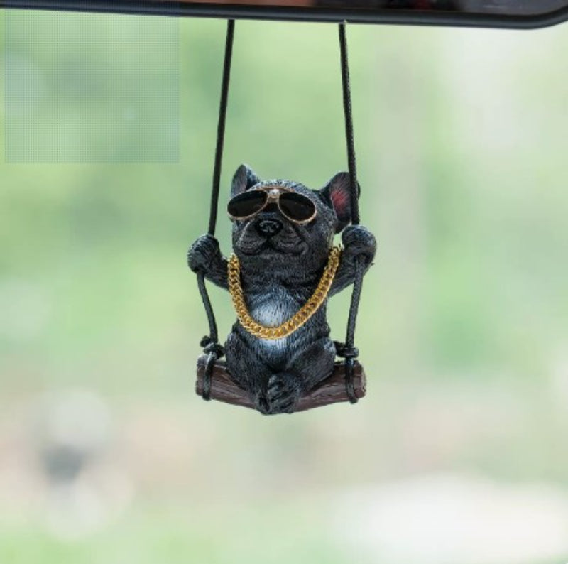 Rearview Mirror Decoration Bulldog Car Pendant Resin Car Interior Accessories