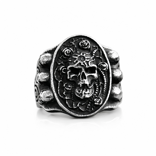 Men's Gothic Skull Ring Punk Biker Hip Hop Vintage Engraved Heavy Band Jewellery # R329