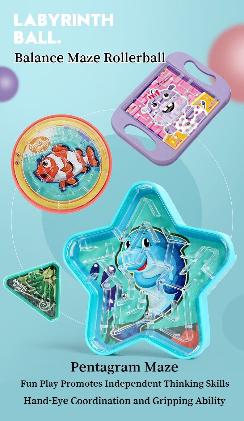 Educational Toys Children's Palm Labyrinth Ball Mini Games Pentagram Animals