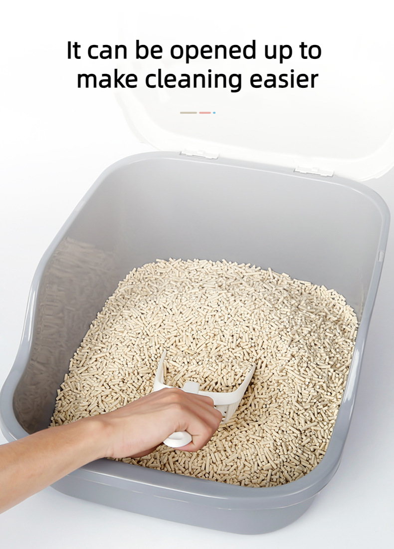 Large Cat Litter Box Send Shovel Toilet Fully Enclosed Frosted Baffle Pet Bedpan