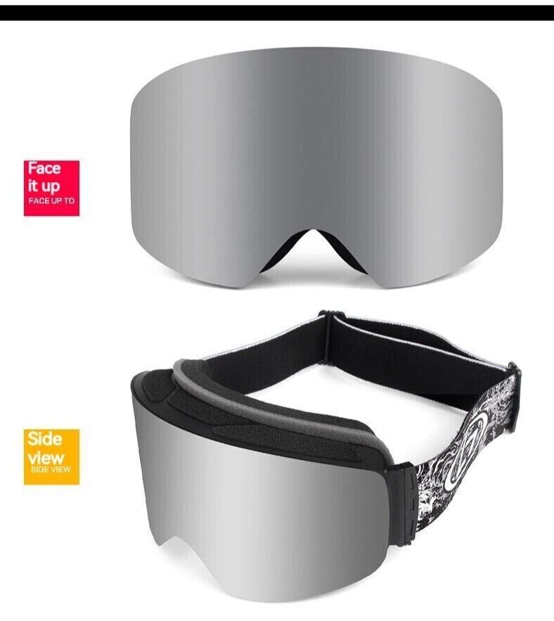 Unisex Anti-fog Sunglass Columnar Double Layer UV Protective Ski Snow Goggles
