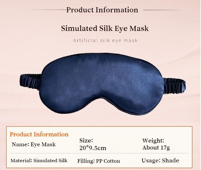 Elastic Band Simulation Silk Wrap Eye Mask Sleep Blackout Air Travel Nap Leisure