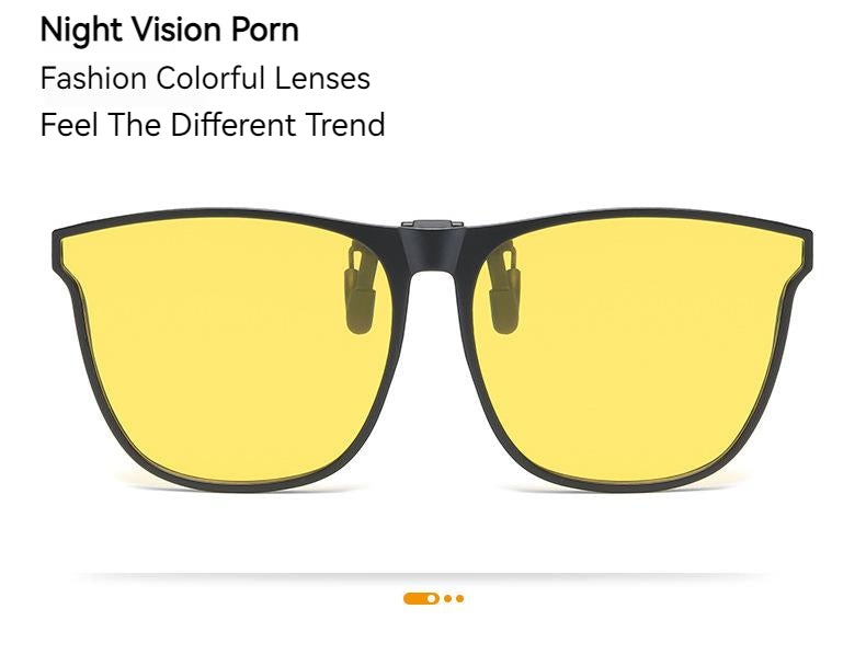 Unisex Fashion Flip Up Sunglasses Clip-on Lens Polarized Driving Multicolor