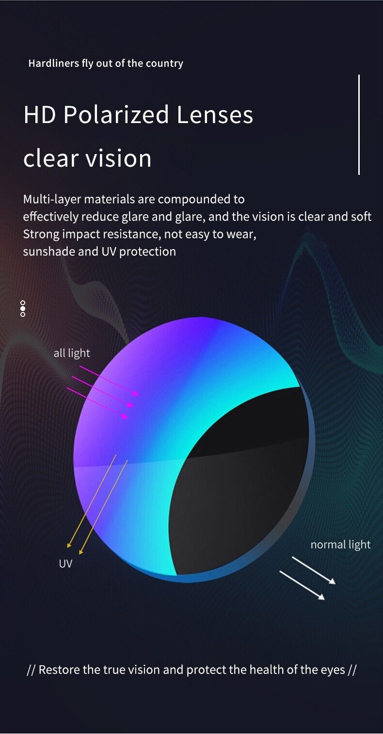 New Trendy frame Unisex polarized Sunglasses Driving Night vision Anti UV400