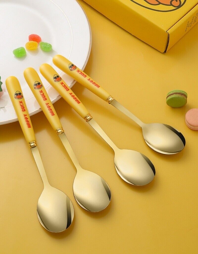 Children's Cartoon Duck Cutlery Set Stainless Steel Dessert Soup Spoon Home Live