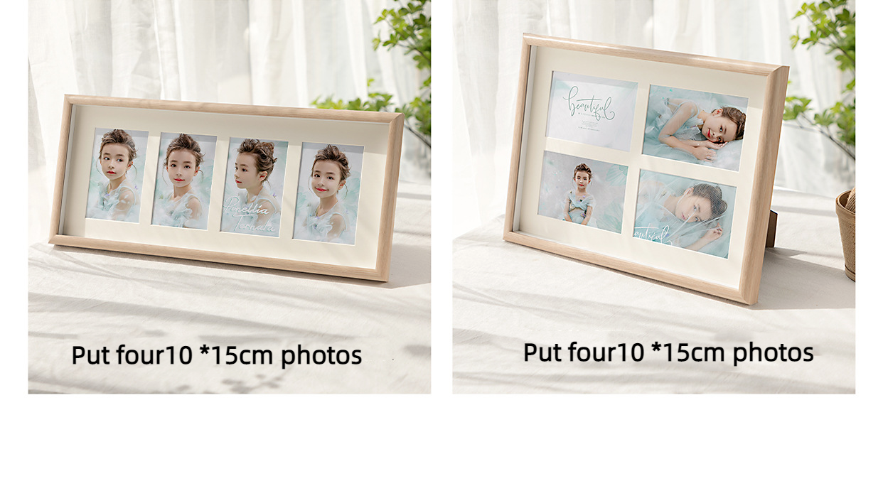 Collage Multiphoto Multihole Gallery Picture Photo Frame White Oak Coffee Color