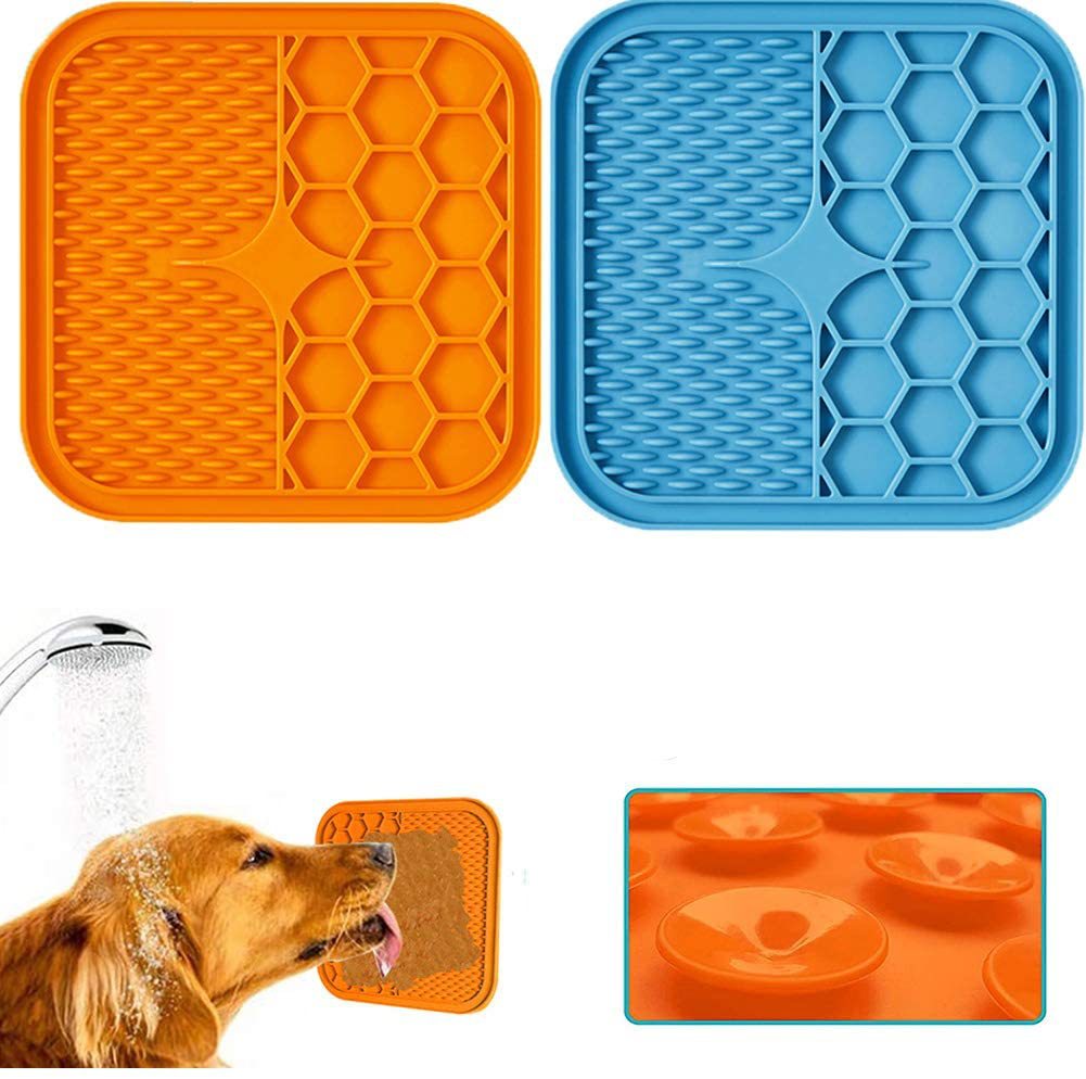 Silica Gel Pet Feeding Mat Slow Food Pads Dog Cat Licking Pad Dispenser Plate
