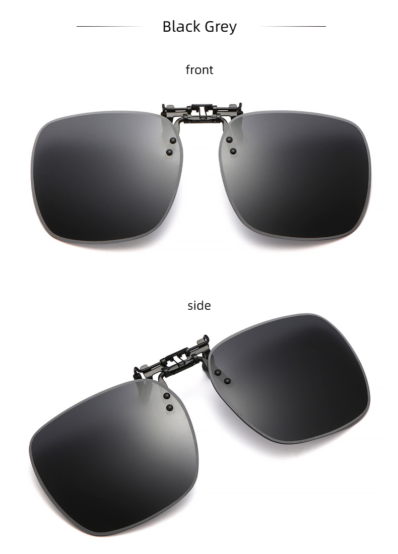 New Unisex Polarized UV400 Protection Box Shape Clip On Flip Up Sunglasses