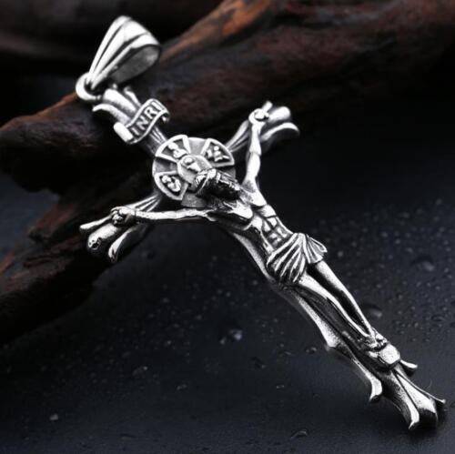 Retro Pendant Punk Vintage Cross Animal Totem Poker Pendant Biker Chain Necklace