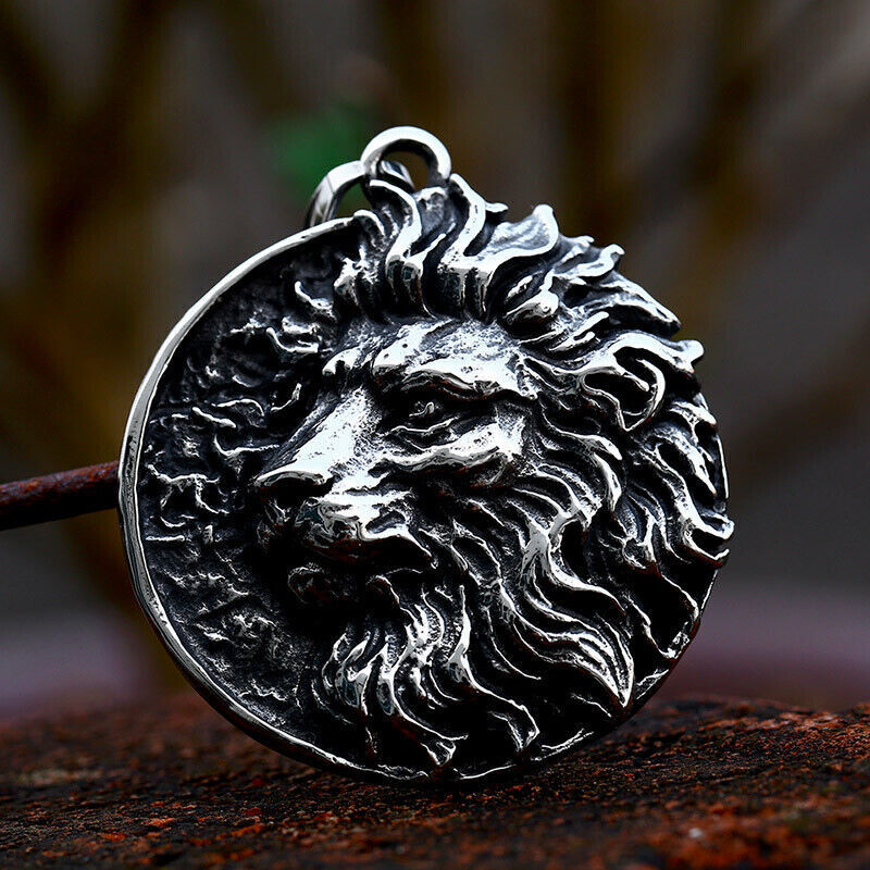 Cool Retro Punk Vintage Wolf Totem Valknut Pendant Biker Titanium Steel Necklace