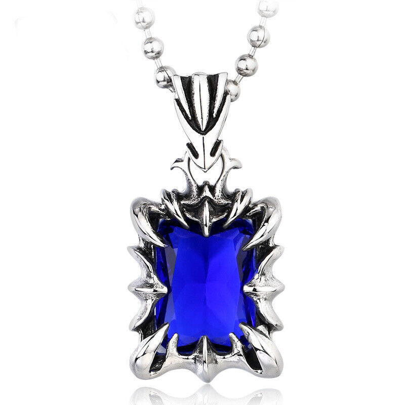 Mix Theme Retro Fox Head Sweater Chain Gemstone Titanium Steel Pendant Cat Head Necklace