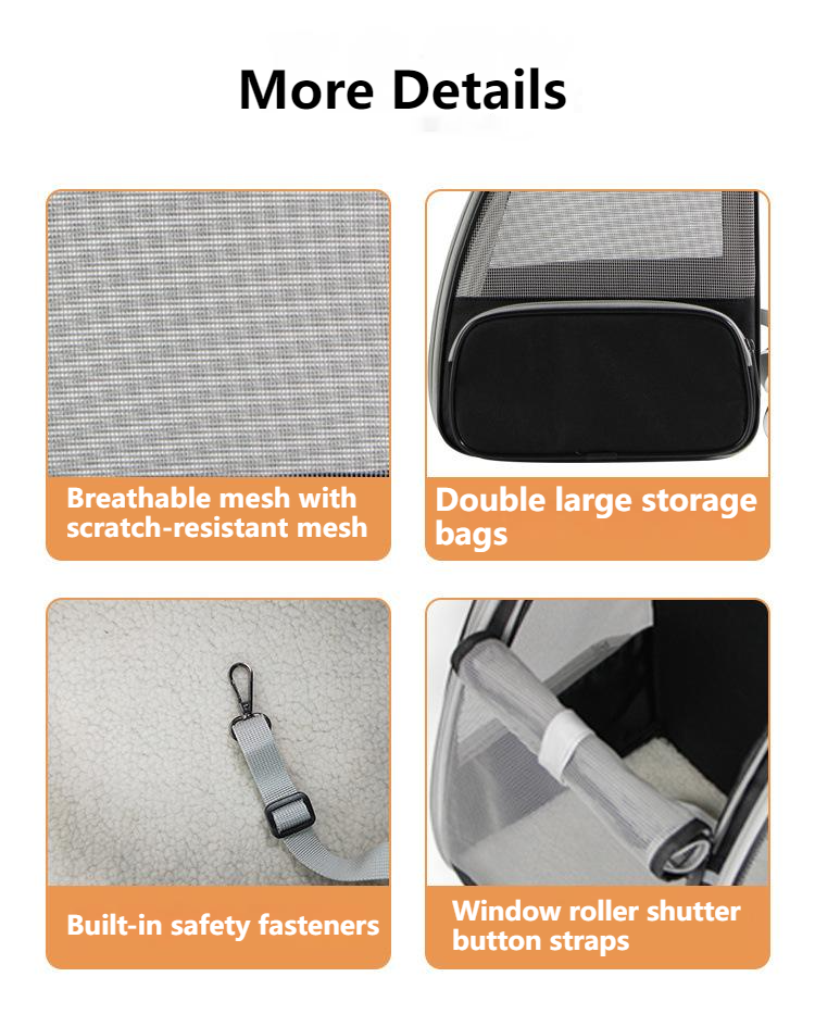 Pet Bag Outdoor Cat Dog Breathable Double Shoulder Portable Folding Storage Bag