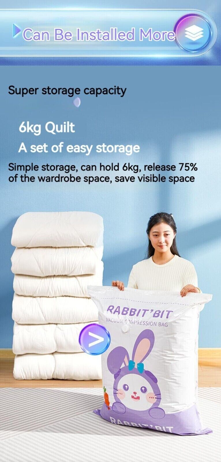 4Pcs Thickened Moisture Proof And Dustproof Quilt Clothe Storage Compression Bag