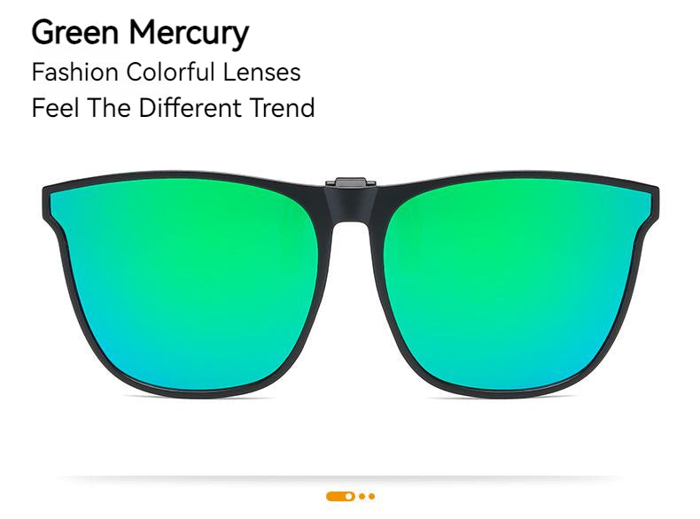 Unisex Fashion Flip Up Sunglasses Clip-on Lens Polarized Driving Multicolor