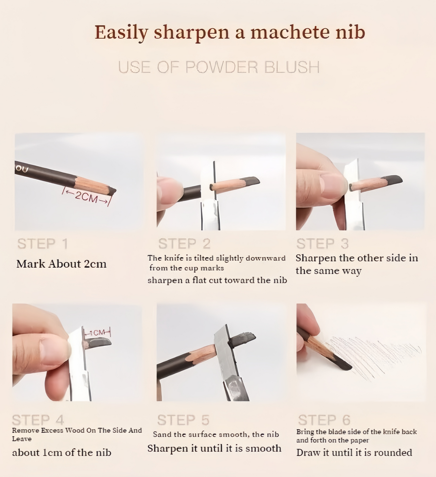 Waterproof Knife Shape Eyebrow Pencil & Spoolie Brush Natural Finish Brow Makeup