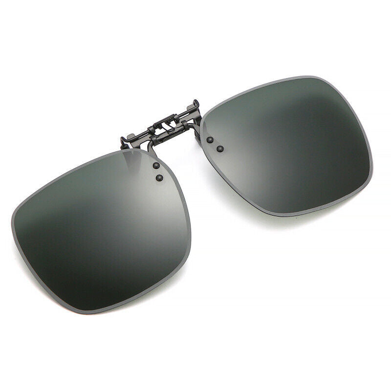 New Unisex Polarized UV400 Protection Box Shape Clip On Flip Up Sunglasses