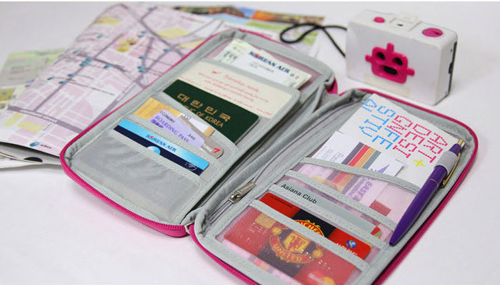 NEW TRAVEL PASSPORT HOLDER WALLET CREDIT CARD ORGANIZER BAG