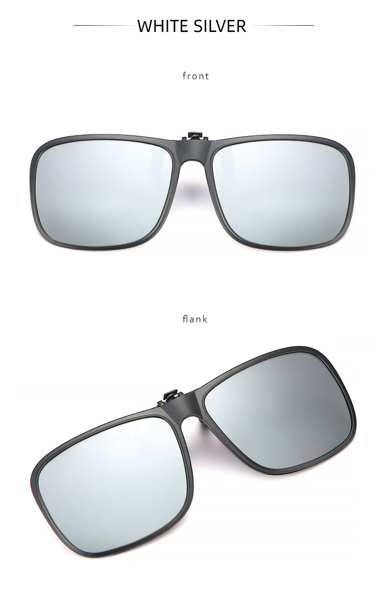 New Unisex Box Shape Polarized UV400 Protection Clip On Flip Up Sunglasses