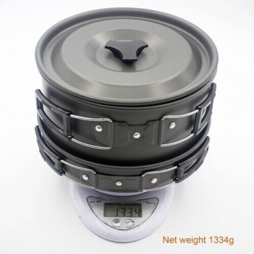 Portable Picnic Camping Cookware 18 Pcs Set 4-5 Person Pots and Pans Picnic Set