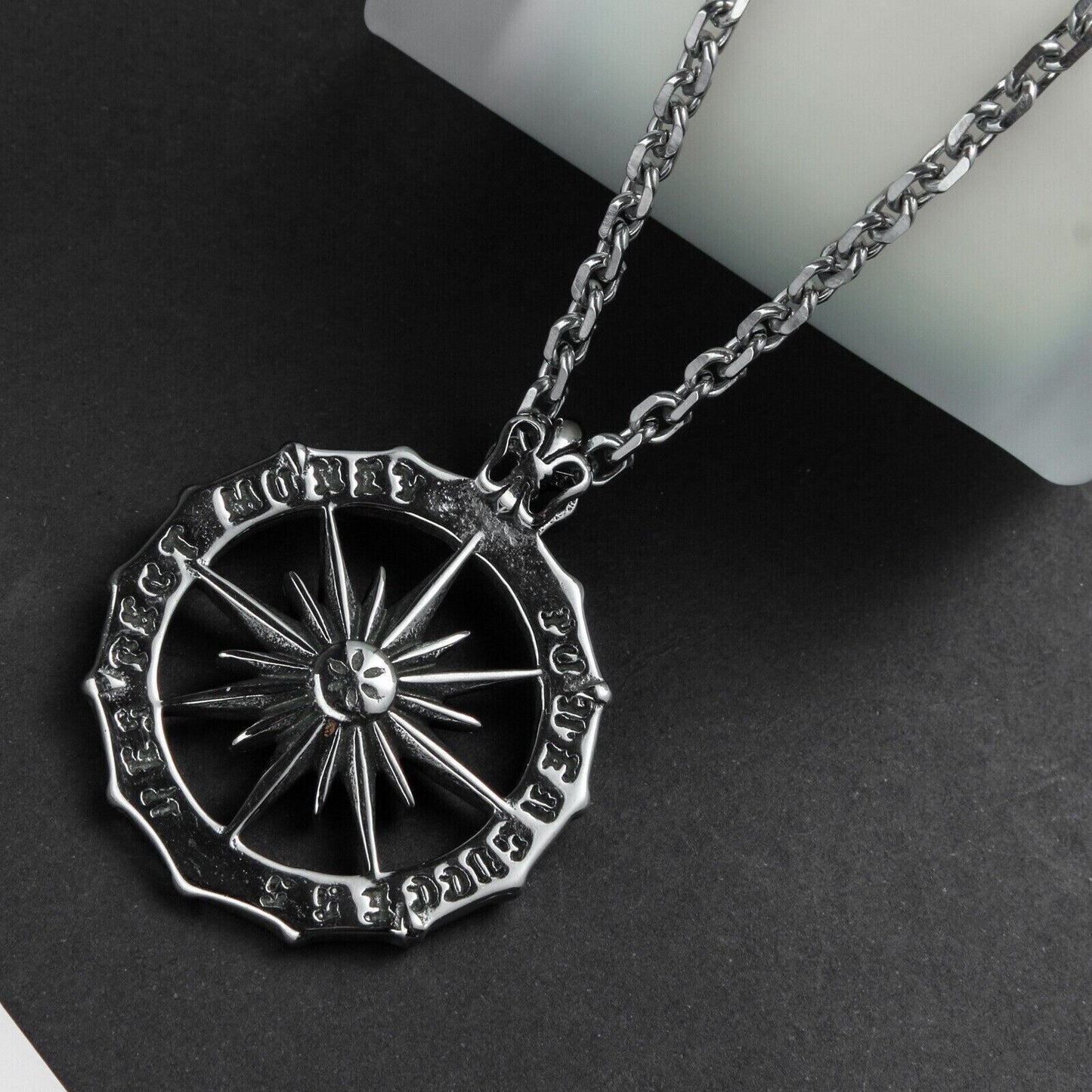 Unisex Vintage Punk Retro Mix Theme Titanium Stainless Steel Pendant Necklace