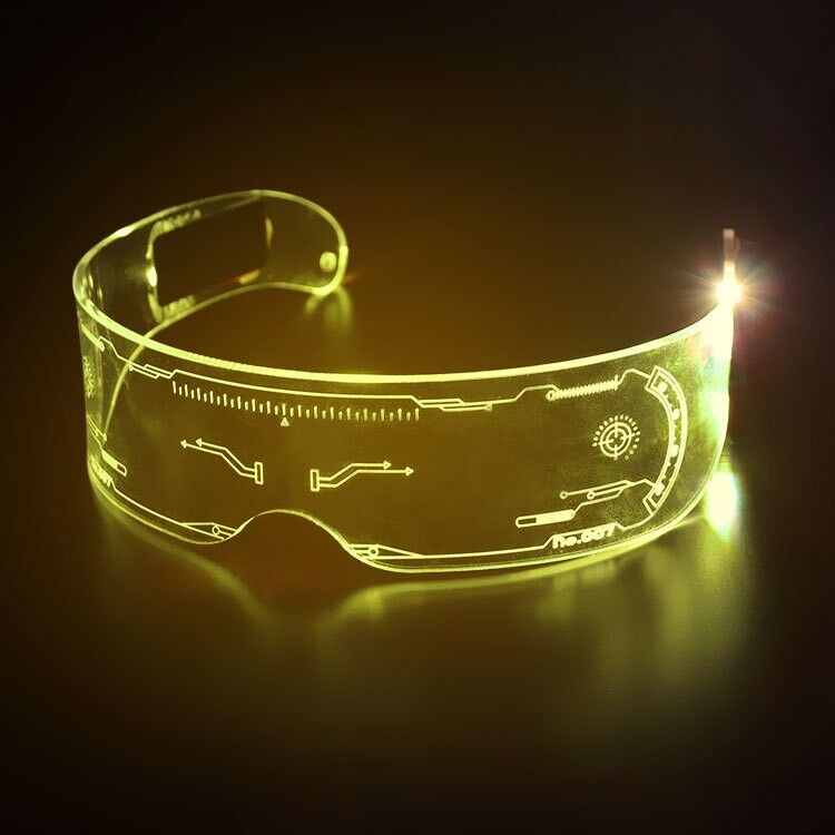 Fashion Colorful Luminous Glasses LED Light Party Up Eyeglasses Rechargeable