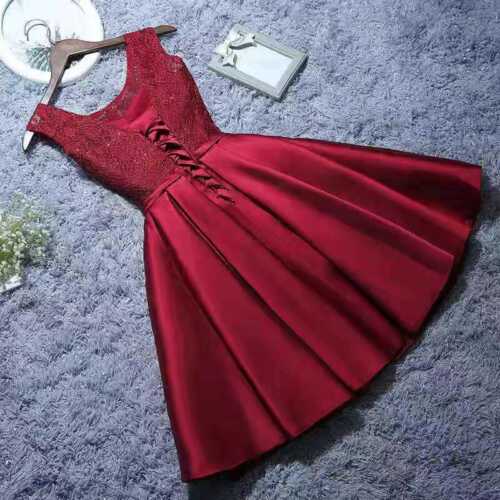 Women Lace Formal Wedding Evening Cocktail Prom Bridesmaid Ball Gown Dress